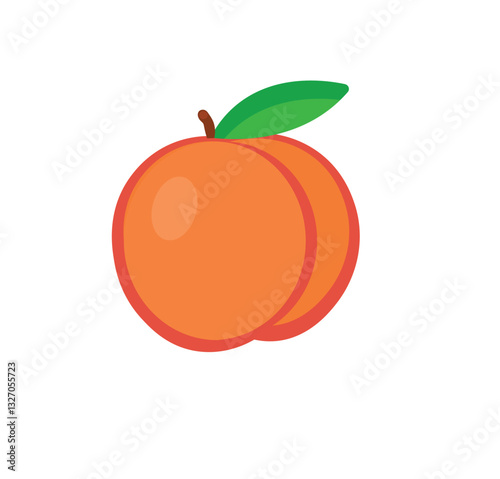 peach on isolated background vector illustration