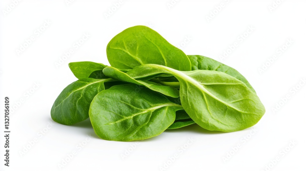 Fresh spinach leaves on a white background Fresh spinach leaves on a white background