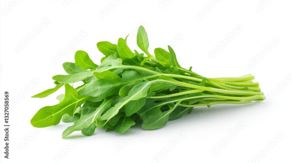 Fresh arugula bunch on white background Fresh arugula bunch on white background
