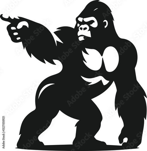 gorilla pointing forward animal vector