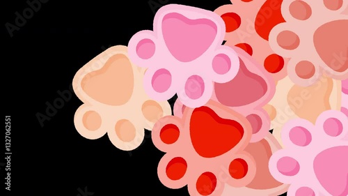 Animal paw illustration transition set