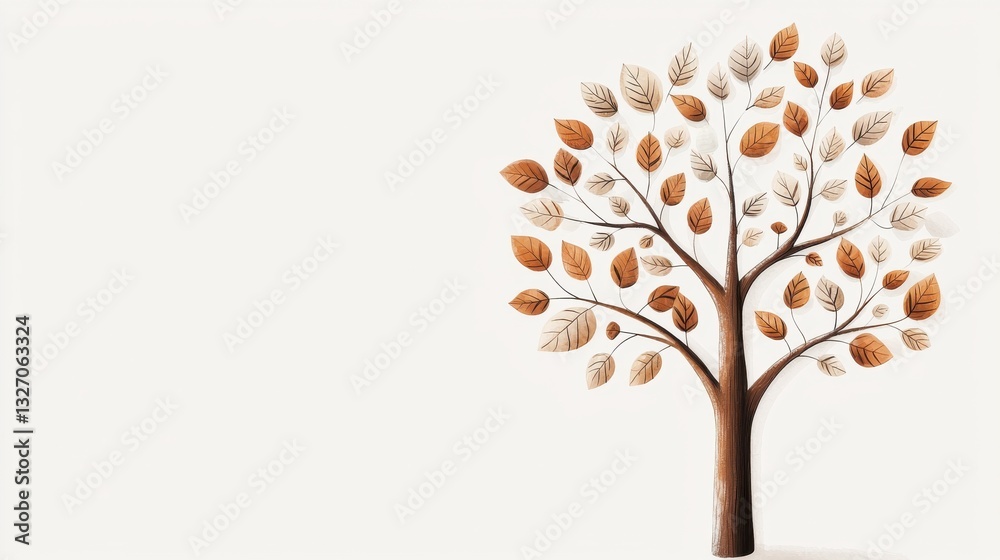 Obraz premium Autumn leaves falling from tree nature art calm environment creative perspective seasonal change