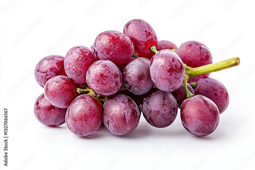 Close up studio shot of fresh red grapes isolated on white background healthy food concept nutrition style Close up studio shot of fresh red grapes isolated on white background healthy food concept nutrition style