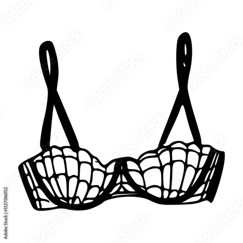 fashionable bra outline vector illustration