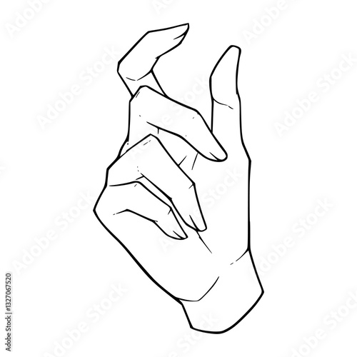 pinching hand gesture vector illustration
