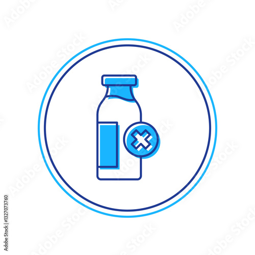 Filled outline Lactose intolerance icon isolated on white background. Not allow milk. Allergy concept, lactose intolerance allergy warning sign. Vector