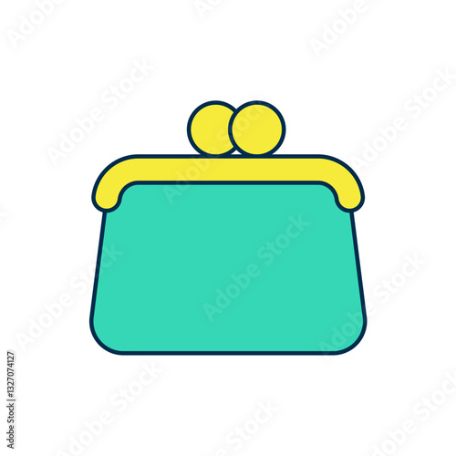 Filled outline Handbag icon isolated on white background. Female handbag sign. Glamour casual baggage symbol. Vector