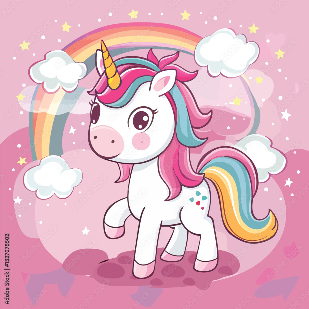 Fototapeta premium A basic line drawing of a unicorn to color