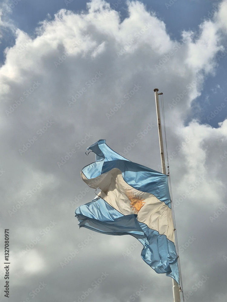 Argentine flag at half-mast in national mourning