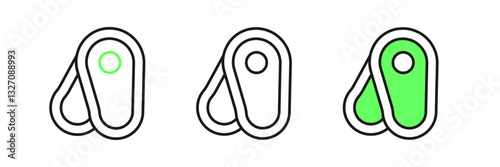 Set line Steak meat icon isolated on white background. Vector