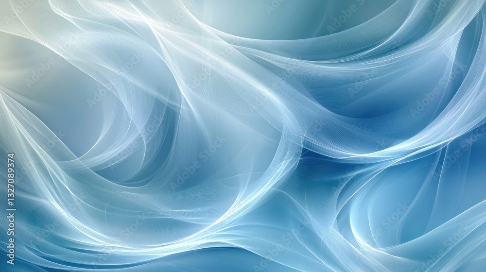 Fototapeta premium Deep Blue Gradient Waves: A Visual Symphony of Water and Light