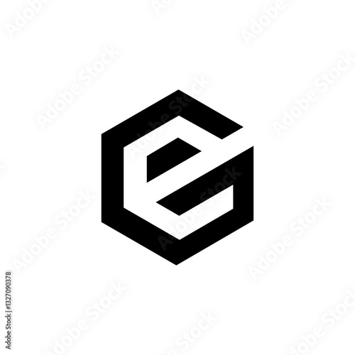 modern ge letter logo design	
