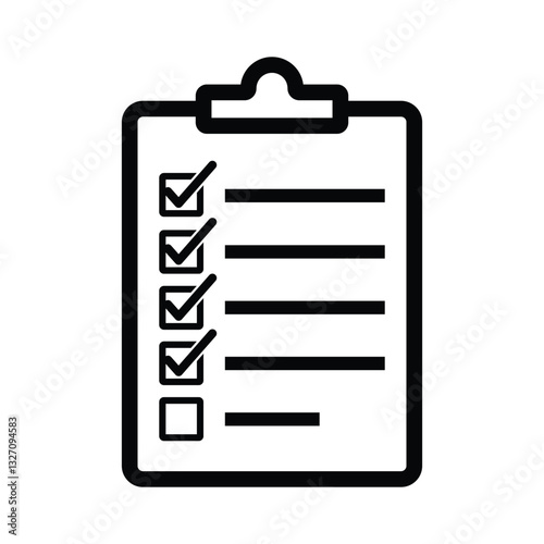 checklist checkboard icon vector, isolated on a white background