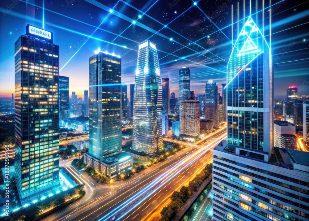 Obraz premium AI Business Transformation: Data Processing, Decision-Making, Product Innovation