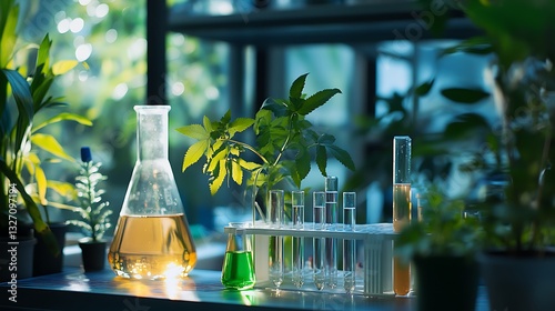 Experimenting Plant Extract in Laboratory Glassware Among Green Plants