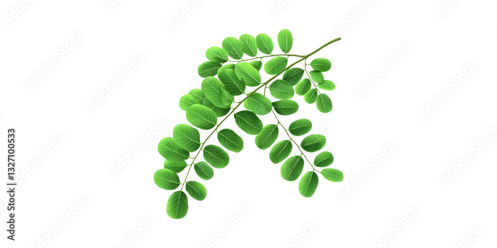 Moringa Leaves . Herbal Medicine And Nutritional Supplement Isolated On Transparent Background Moringa Leaves . Herbal Medicine And Nutritional Supplement Isolated On Transparent Background