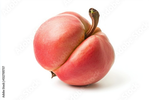 Unique fused apple on white background representing genetic abnormality a botanical oddity and surprising nature