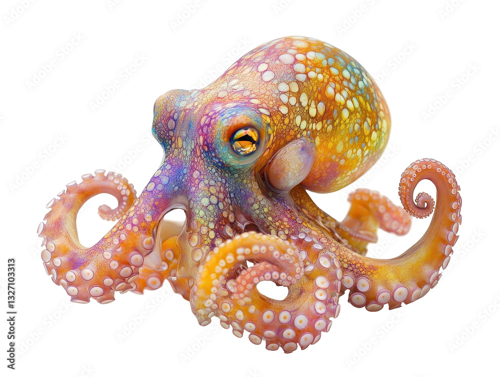 Isolated Vibrant Octopus Illustration Isolated Vibrant Octopus Illustration