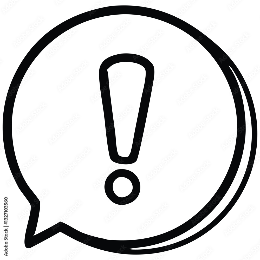 Urgent Alert Symbol Speech Bubble with Exclamation Mark Urgent Alert Symbol Speech Bubble with Exclamation Mark
