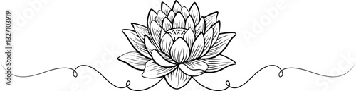 lotus lineart vector