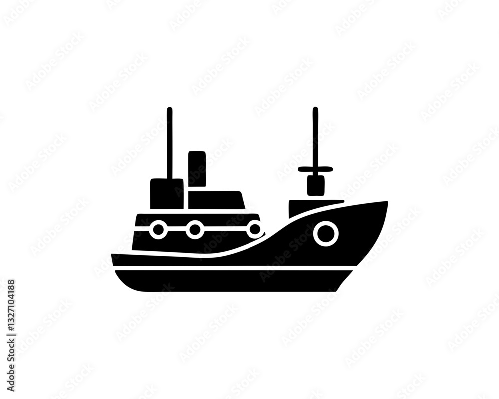 Fototapeta premium creative details naval ship icon vector illustration