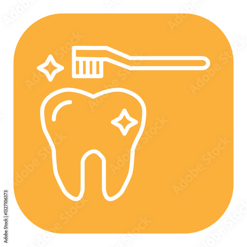Cleaning Tooth with Brush Icon