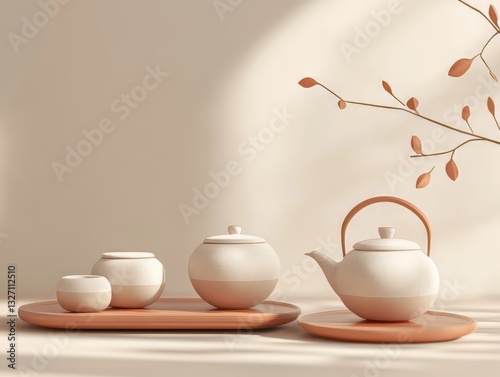 Minimalist Japanese-inspired tea set