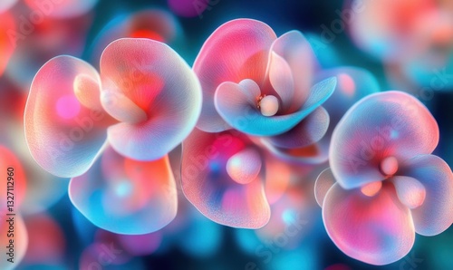 Colorful abstract floral background, dreamy vibrant blooms, design element