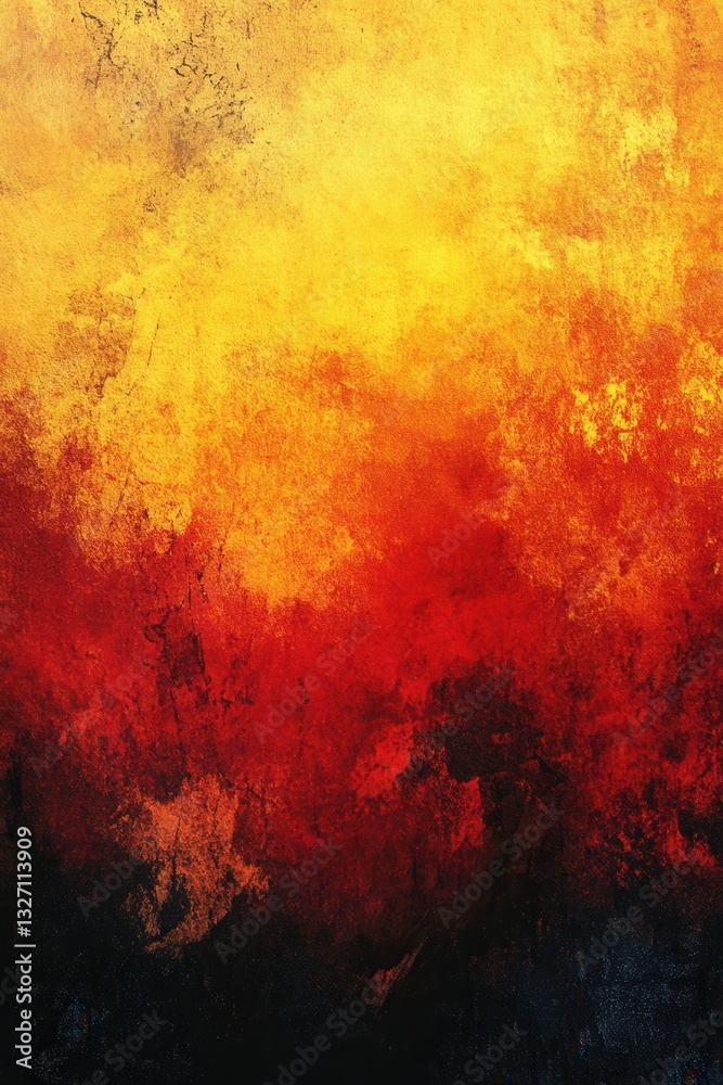 Obraz premium Abstract fiery gradient background with textured surface in vibrant yellow orange and red tones