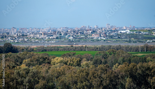 View of the city of Gaza as seen from the Israeli side.