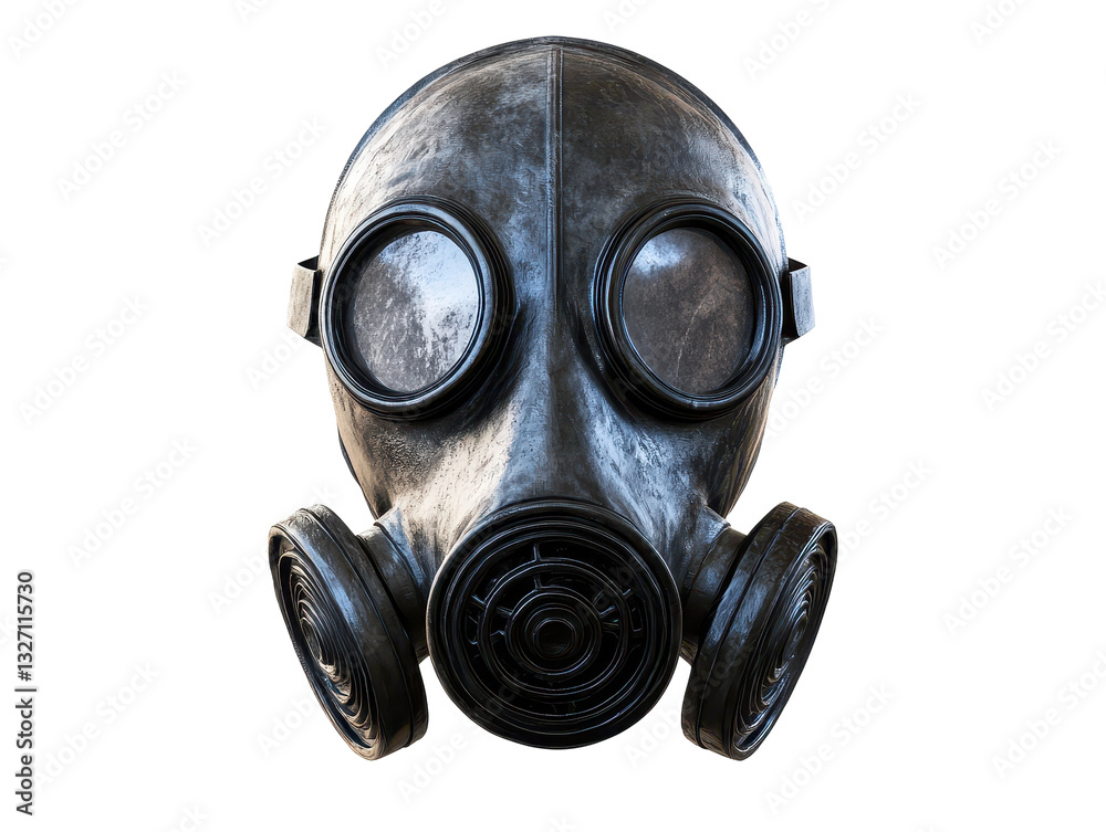 Isolated Retro Black Gas Mask Isolated Retro Black Gas Mask