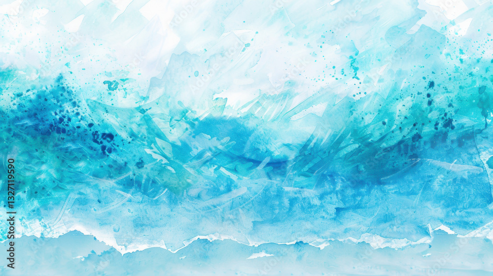 Fototapeta premium watercolor painting of ocean an a beach