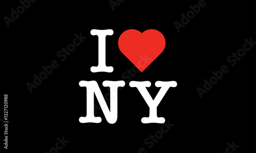 I Love NY New York Red Heart Lettering T-Shirt Sweatshirt Digital Lettering Vector Design