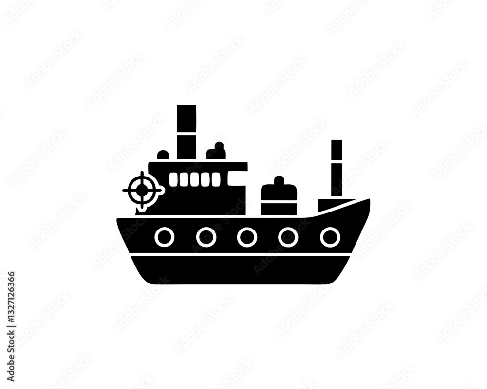 Fototapeta premium creative details tanker ship icon vector illustration