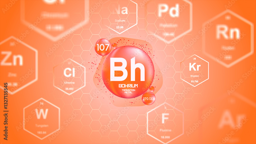 Fotografija Bohrium Bohrium Periodic Element Cell