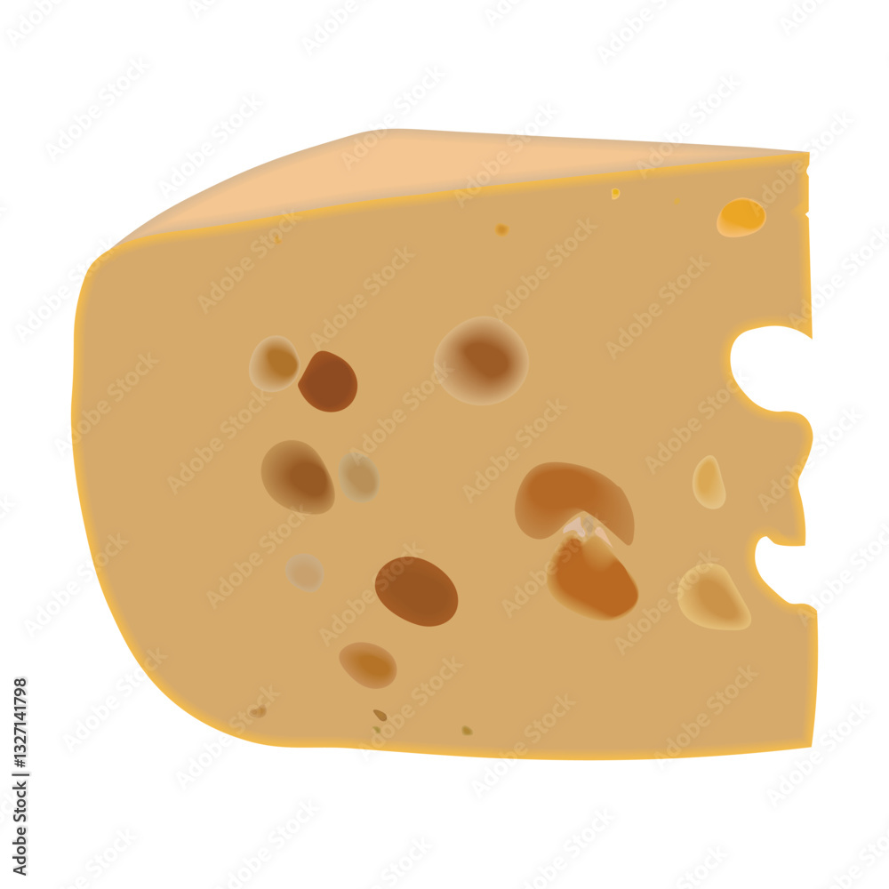Realistic triangle piece of cheese vector. Food, piece, snack, slice, realistic, tasty, fresh, icon. Vector isolated on white background. Realistic triangle piece of cheese vector. Food, piece, snack, slice, realistic, tasty, fresh, icon. Vector isolated on white background.