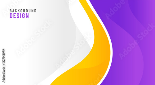 Wavy purple and yellow banner background