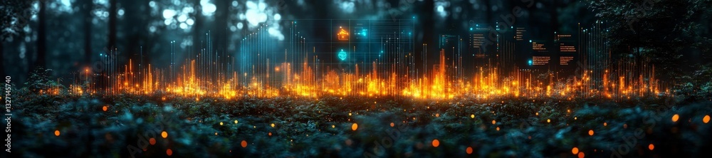 Fototapeta premium A Futuristic Digital Dashboard for Tracking Sustainability and Eco Metrics. Generative AI