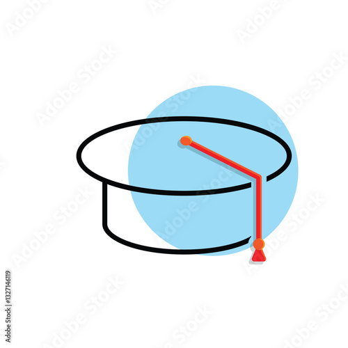 graduation icon. graduation cap toga vector. describes education, learning outcomes, undergraduate. for events, celebrations, flyers. Mixed design style