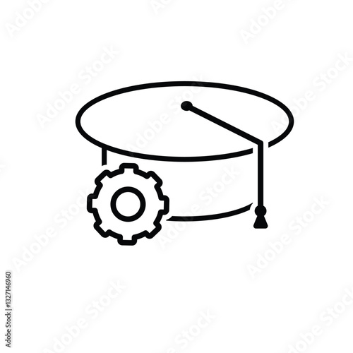graduation icon. graduation cap toga vector. describes education, learning outcomes, undergraduate. for events, celebrations, flyers. Line design style