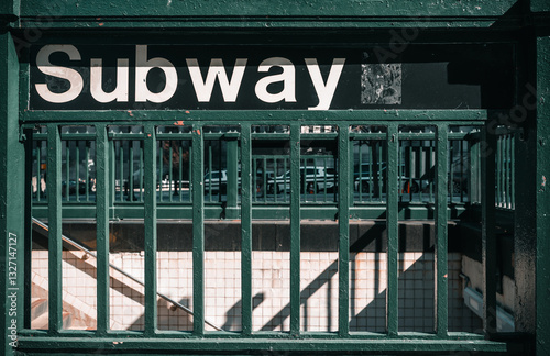 New York, USA: subway station sign