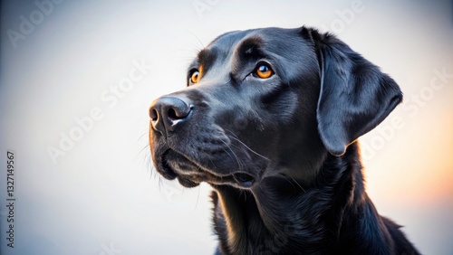Wallpaper Mural Labrador Silhouette Portrait: Closeup Dog Profile, White Background, Pet Photography Torontodigital.ca