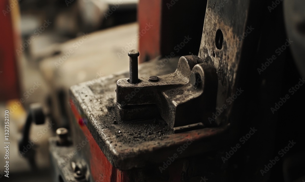 Rusty industrial machine detail, close-up, factory setting Rusty industrial machine detail, close-up, factory setting
