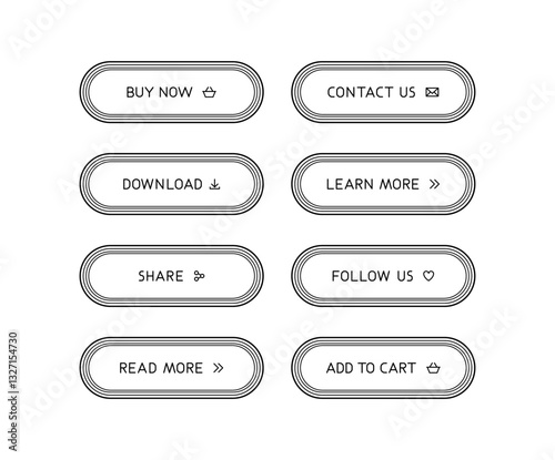 Black and white CTA button set.