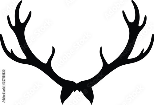 create a Deer antlers silhouette vector icon desing with a white background