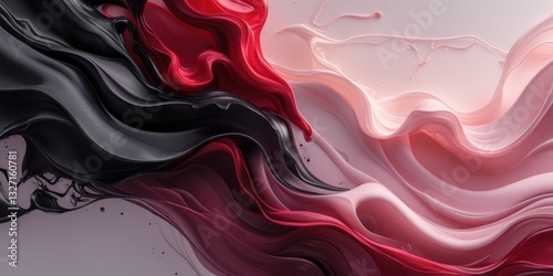Abstract red smoke background with flowing silky patterns
