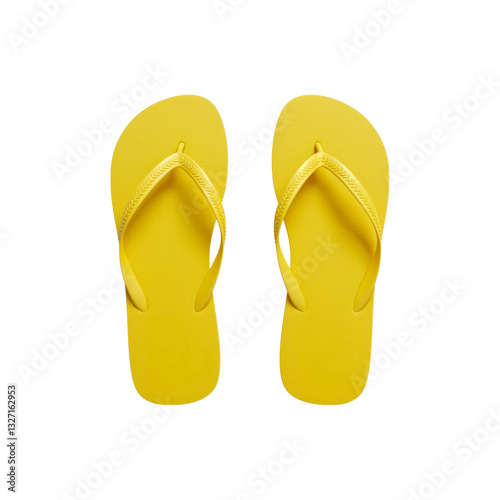 yellow flip flops isolated on transparent background. flip flops png