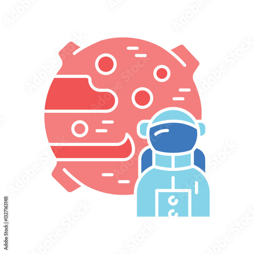 life on Mars color flat icon.