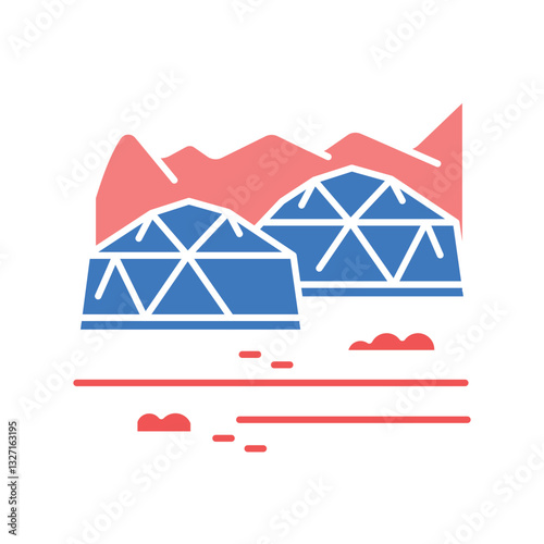 Modular settlements color flat icon.