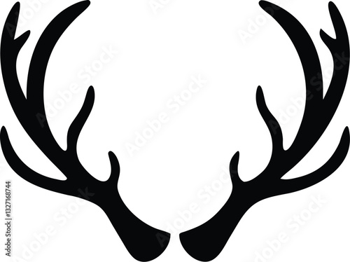 create a Deer antlers silhouette vector icon desing with a white background